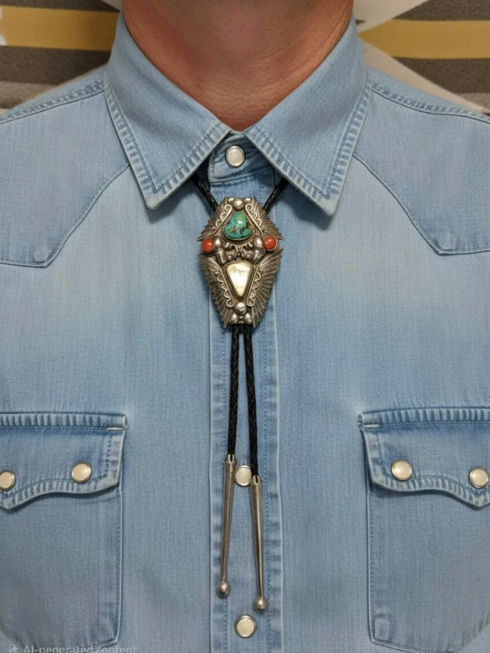 Vintage 1950's Native American Bolo Tie